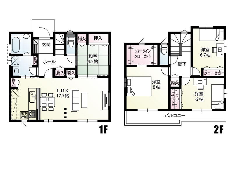 行田市大字谷郷2区画1号棟　配置図　車３台駐車可能！