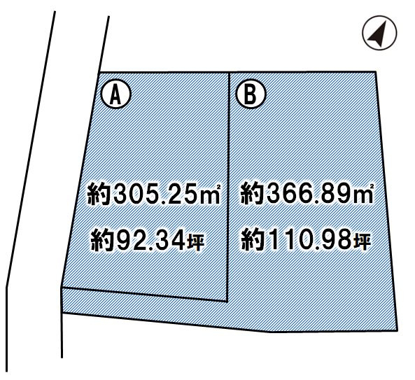 筑西市一本松　全2区画の区画図