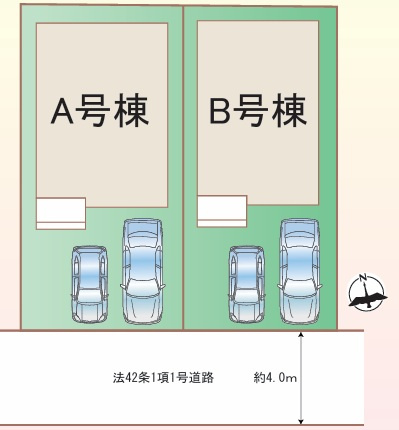 「西明石駅まで平坦」「SICあり」西明石町 全2棟B号棟の区画図