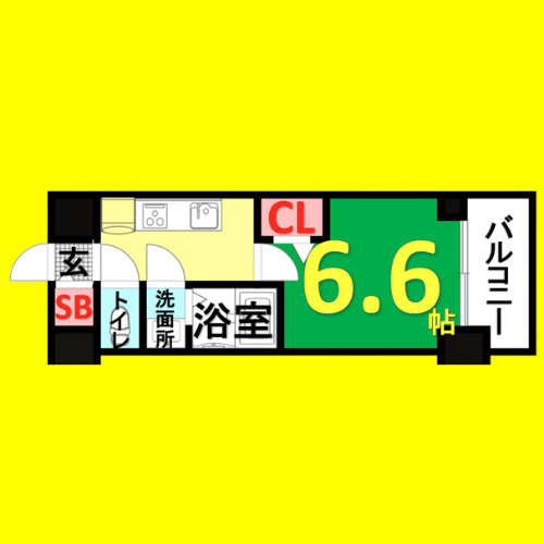 ファステート名古屋駅前ドリーム　名古屋市賃貸　仲介手数料無料の間取り