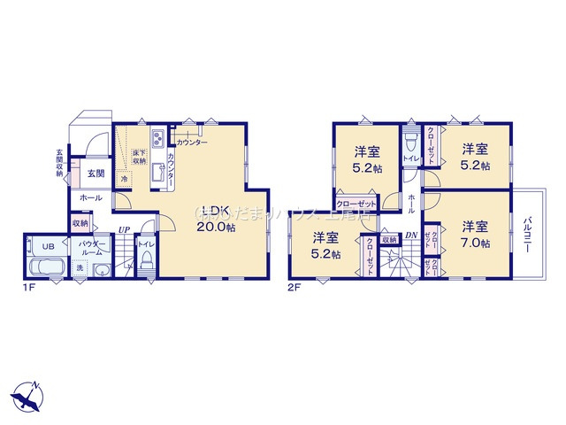 西区三橋1期　新築戸建　FIT01の間取り|4LDK