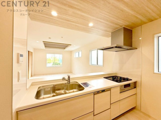 シンプルなデザインと使いやすさを兼ね備えた対面式システムキッチンは、効率的な作業スペースを提供し、家族やゲストとのコミュニケーションを促進します。