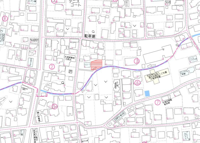 都城市東町の売地の土地図