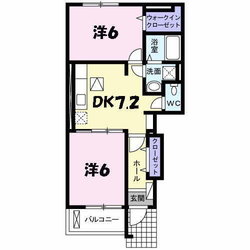 西宮市山口町名来１丁目のアパートの間取り