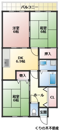 【間取り】 | メゾンゆうゆう | 3DKのお部屋です