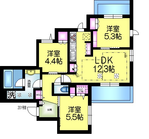 プランドール南流山の間取り