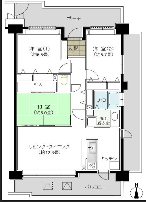 中古マンション　サーパス新井町の間取り|3LDK
間取りと現況が異なる場合は現況が優先になります