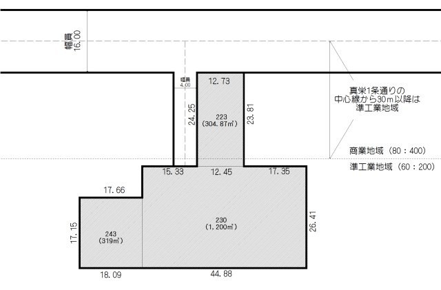 【解体更地渡し】厚岸町真栄2丁目　売土地の区画図
