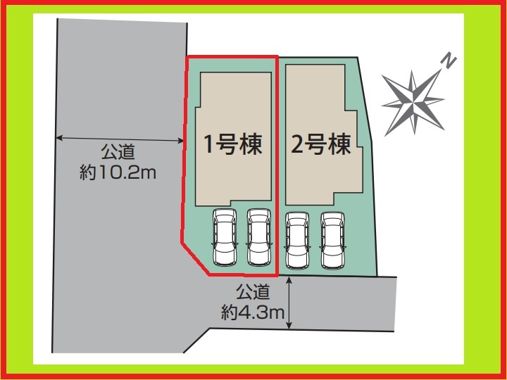 弥富市五明４丁目の新築一戸建の区画図|◇１号棟◇