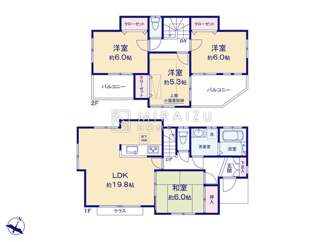 【間取り】 | 陽の光をたっぷりと浴びながら気持ち良く生活が出来ます。夢のマイホーム、夢ではなく実現出来ます！見学・ご相談等、お気軽にご連絡下さい。
