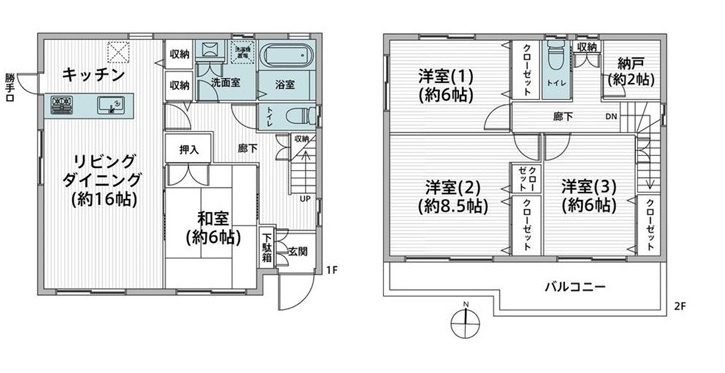 加須市東栄2丁目　中古戸建の間取り|図面と現況が異なる場合、現況を優先とします。