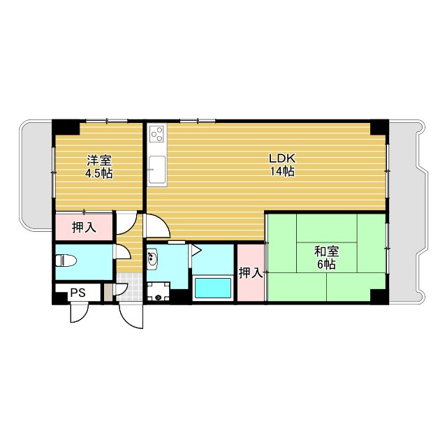 豊友マンション東豊中の間取り