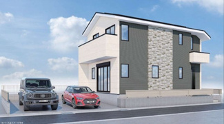 【外観パース】 | 【仲介手数料無料！！】府中市北山町2丁目　新築戸建て（全1棟）1号棟　6299万円