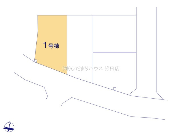 流山市東深井15期　新築戸建　1号棟の区画図|南側6.0ｍ公道