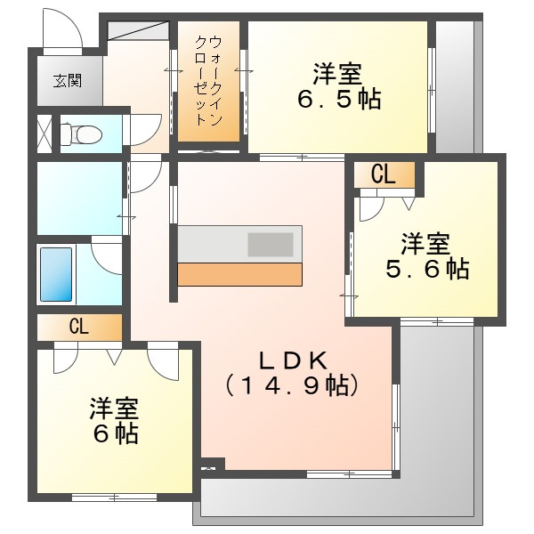 ベレオガーデンズ福富西の間取り
