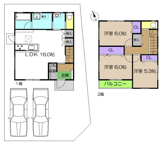 【土地図＋建物プラン例】 | 建築条件付き宅地　高知市瀬戸南町一丁目　東