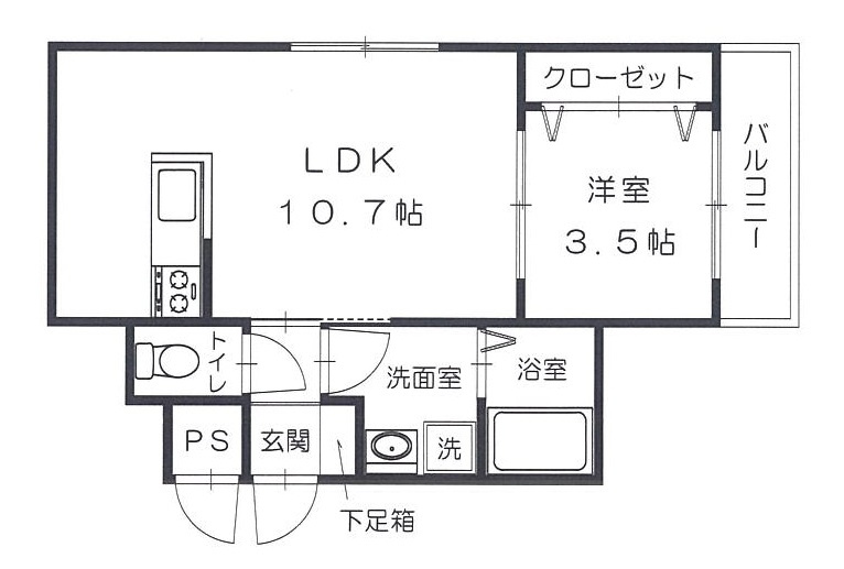 カーサ・バローレ江波二本松の間取り|カーサ・バローレ江波二本松　102号