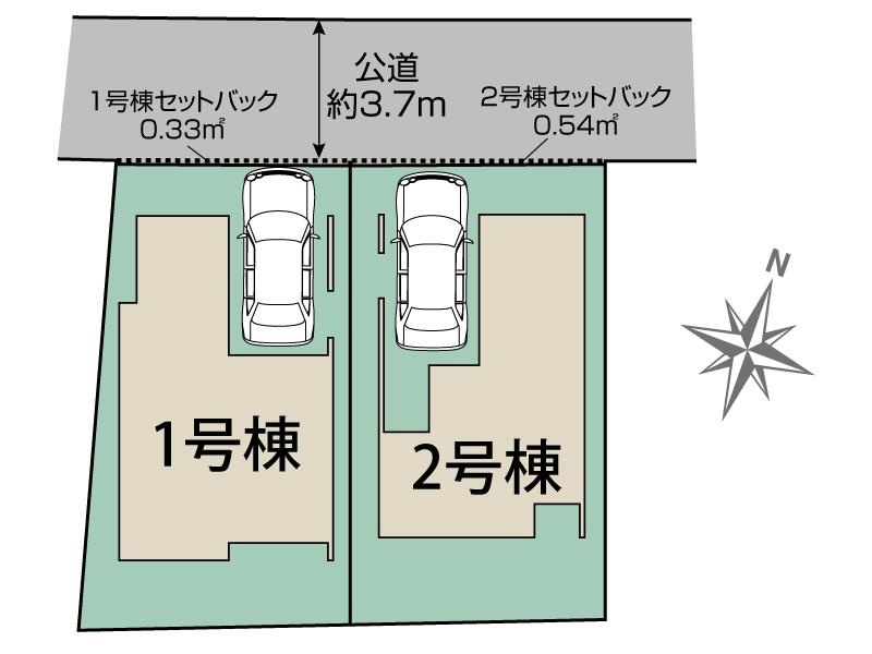 【ブルーミングガーデン2号棟】福岡市早良区飯倉３丁目　新築戸建の区画図