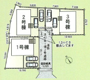 平塚市岡崎第23　新築戸建　全3棟2号棟の区画図