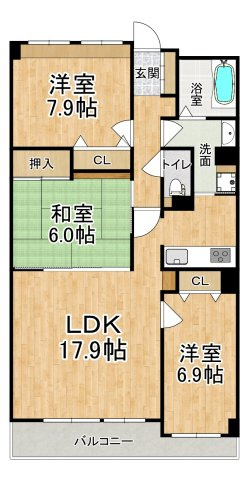 ヴィルドヴァン西神南2番館の間取り|※間取りが現況と異なる場合は現況を優先します※