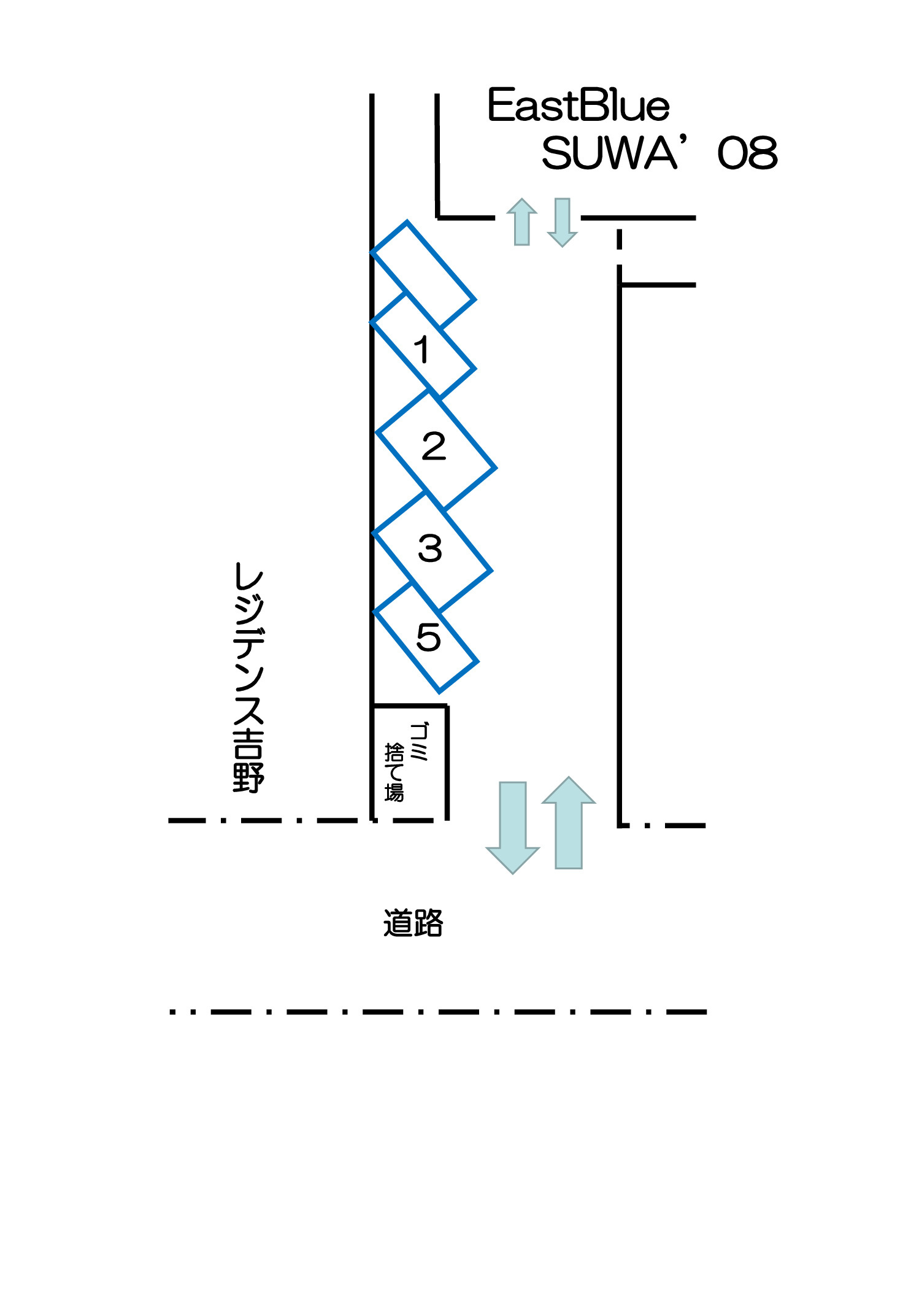 ＥＡＳＴ ＢＬＵＥ ＳＵＷＡ‘08　バイク駐輪場の間取り