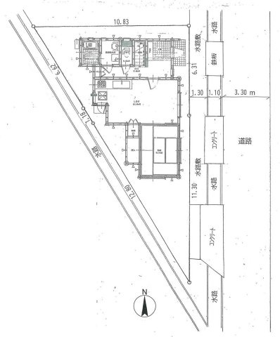 小田原市栢山　中古戸建の区画図