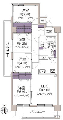 コスモ小戸の間取り