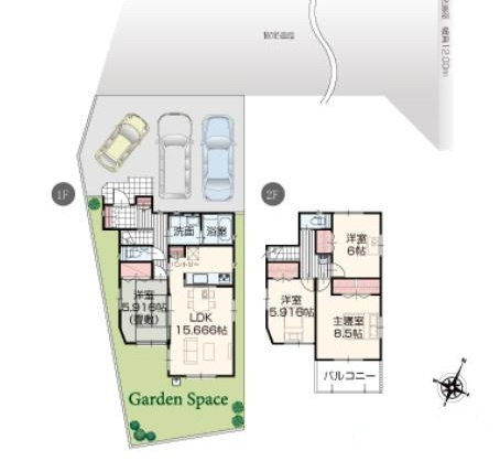 日立市西成沢町2丁目23-P1　新築戸建　10号棟の区画図