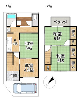 【間取り】 | 上賀茂東後藤町貸家