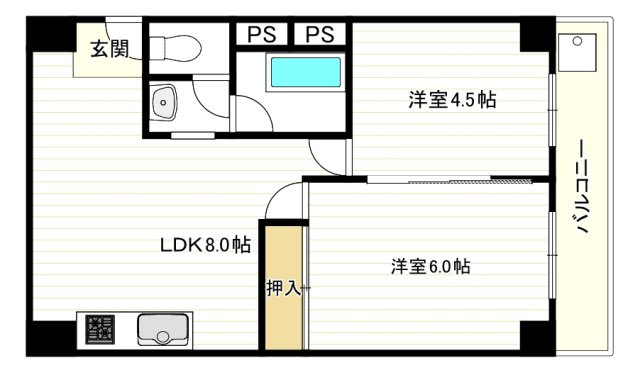 コーポラス翌檜の間取り