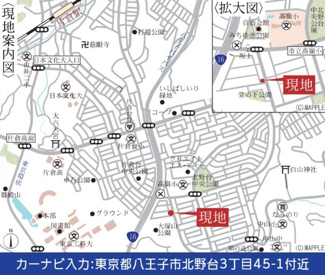 【地図】 | 八王子市北野台3-45-1付近