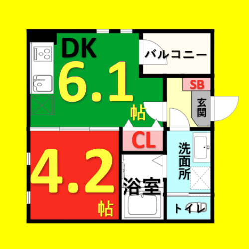 ハーモニーテラス高道町Ⅵ　名古屋市賃貸　仲介手数料無料の間取り