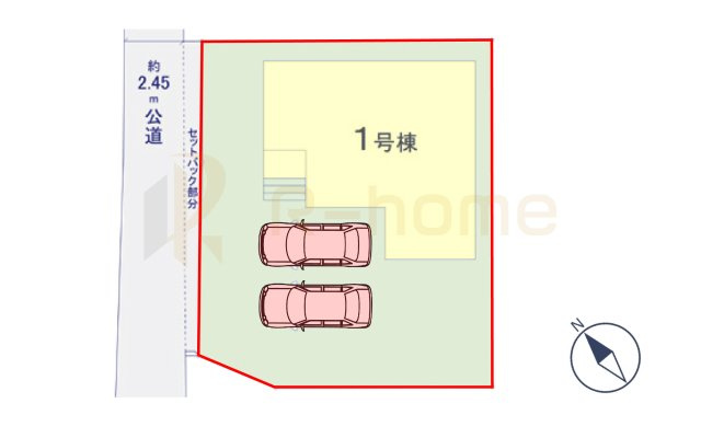 那珂市菅谷11期　新築戸建て　1号棟の区画図|大きなお買い物だからこそ、メリット・デメリットを伝えさせて頂きます。
R-homeにお任せください♪