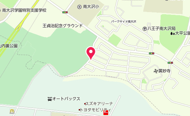 祝　成約済み　八王子市　南大沢　中古戸建ての地図|～仲介手数料無料☆八王子ひなた不動産～　八王子市南大沢　中古戸建て