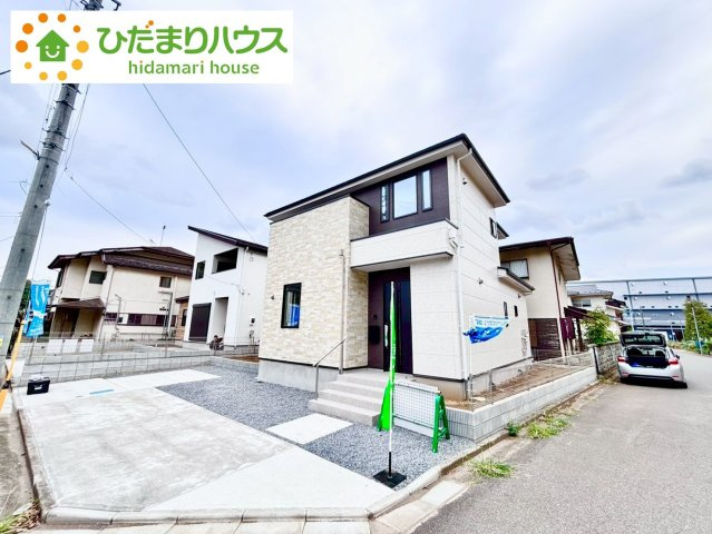 流山市北3期　新築戸建　1号棟の外観|デザイナーズのようなお洒落な外観です(^^♪					
