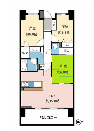 【間取り】 | ヒュー二ティ高崎　13階