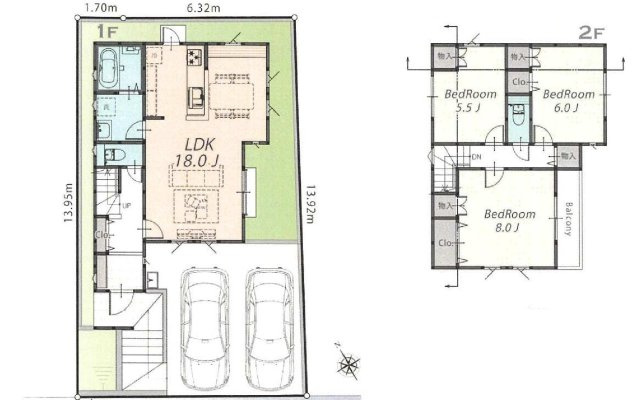 港南区下永谷５丁目　新築戸建ての間取り