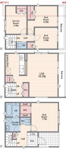港南区丸山台2丁目　新築戸建ての間取り
