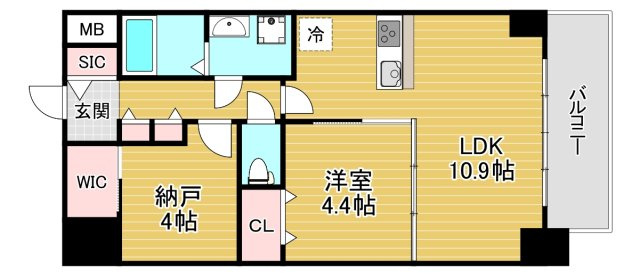 セレニテフラン難波の間取り