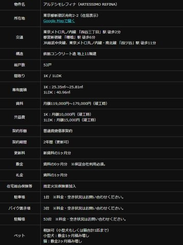 新宿区船町アルテシモレフィナのその他