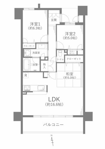 グランマノワール南陽の間取り
