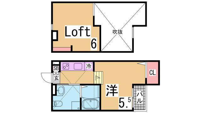 神戸市兵庫区東山町４丁目のアパートの間取り