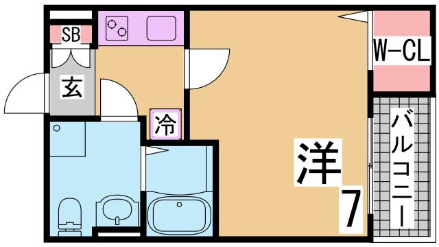 神戸市長田区川西通３丁目のアパートの間取り