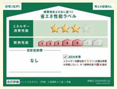 【省エネ性能ラベル】 | 八尾市堤町2丁目　新築戸建