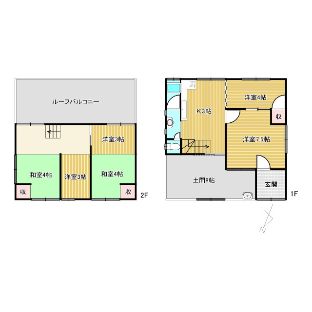 姫路市苫編　既存戸建の間取り