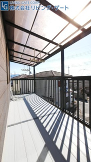 【バルコニー】 | 甲府市飯田5丁目　平成8年築中古戸建 大変綺麗な内外装 | 南西向きのバルコニー