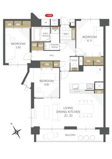 【間取り】天神ロイアルハイツ 