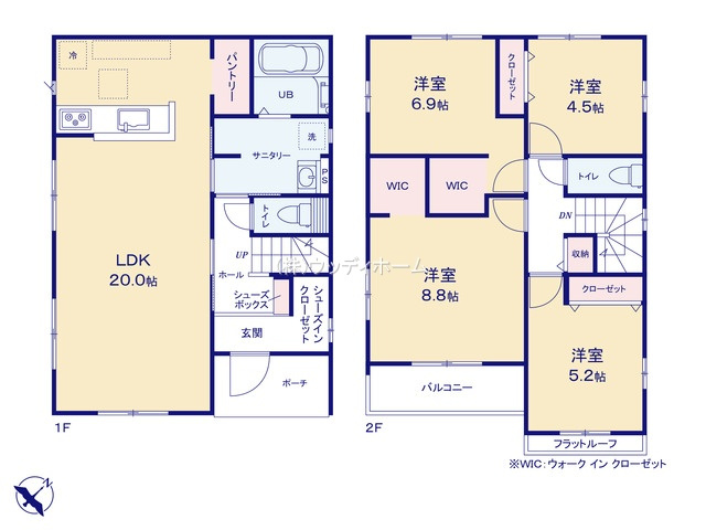 越谷市大竹2期　新築一戸建て　3号棟の間取り