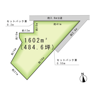 【土地図】 | 484.6坪「野々井」市街化区域の広い土地！