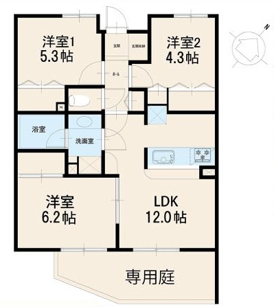 【間取り】 | コスモ川越霞ヶ関 | ３LDK